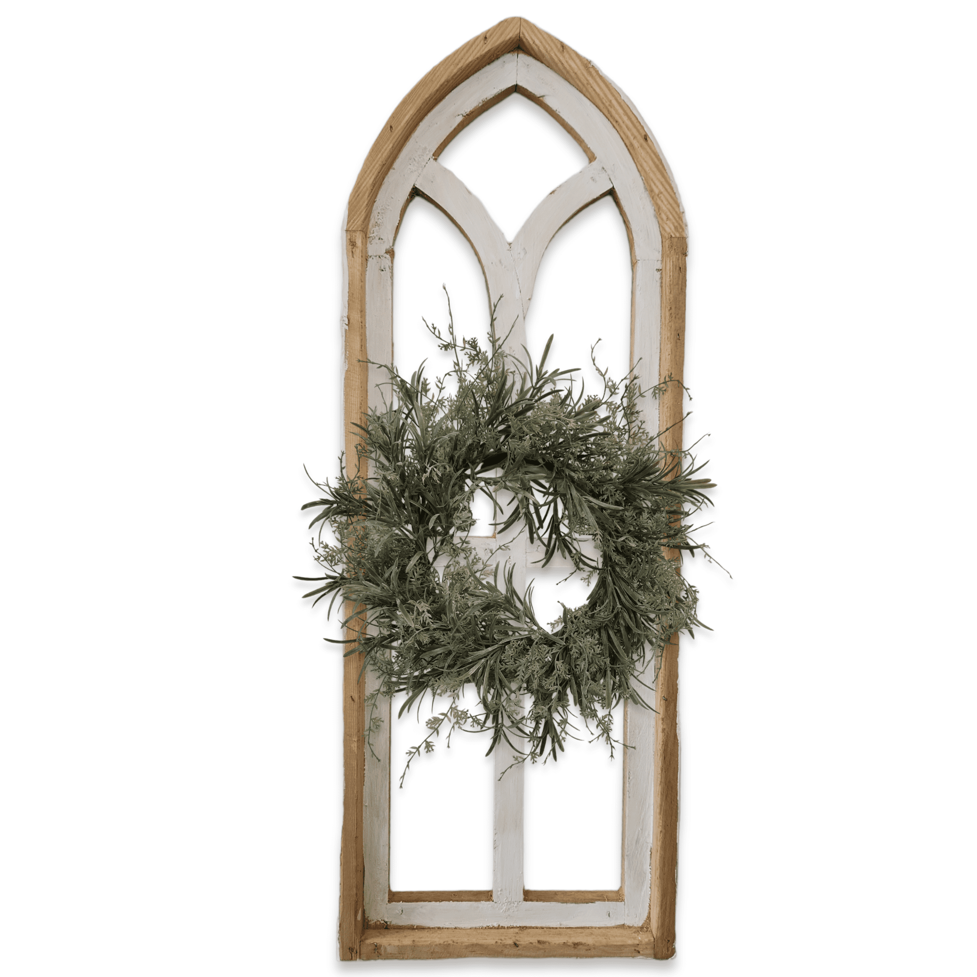 The Ivory Point Farmhouse Wooden Wall Window Arch Single -3 Sizes The Ivory Point Cathedral wall windowsRanch Junkie